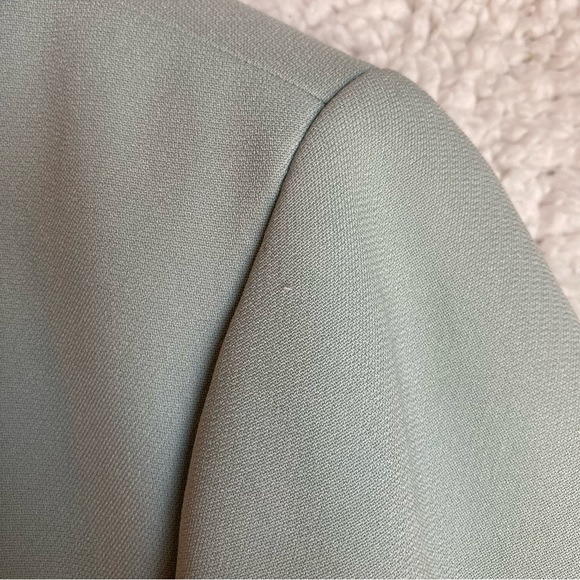 Albert Nipon Evening mint green blazer jacket with floral pearl embroidery - Picture 13 of 14